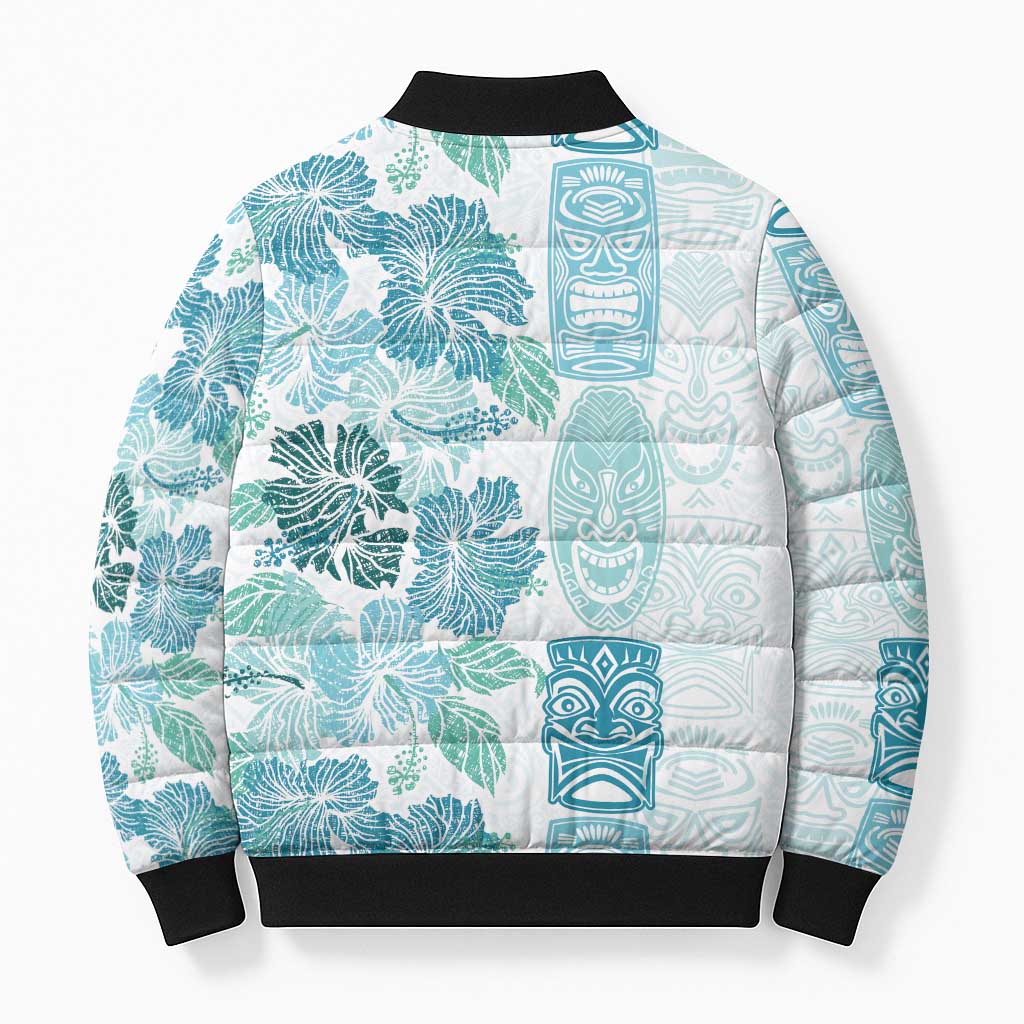 Christmas Aloha Hawaii Tiki Bomber Puffer Jacket Hibiscus Summer Colors - Polynesian Pride