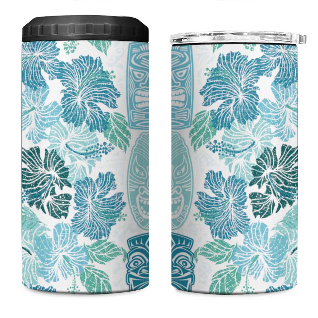 Christmas Aloha Hawaii Tiki 4 in 1 Can Cooler Tumbler Hibiscus Summer Colors - Polynesian Pride