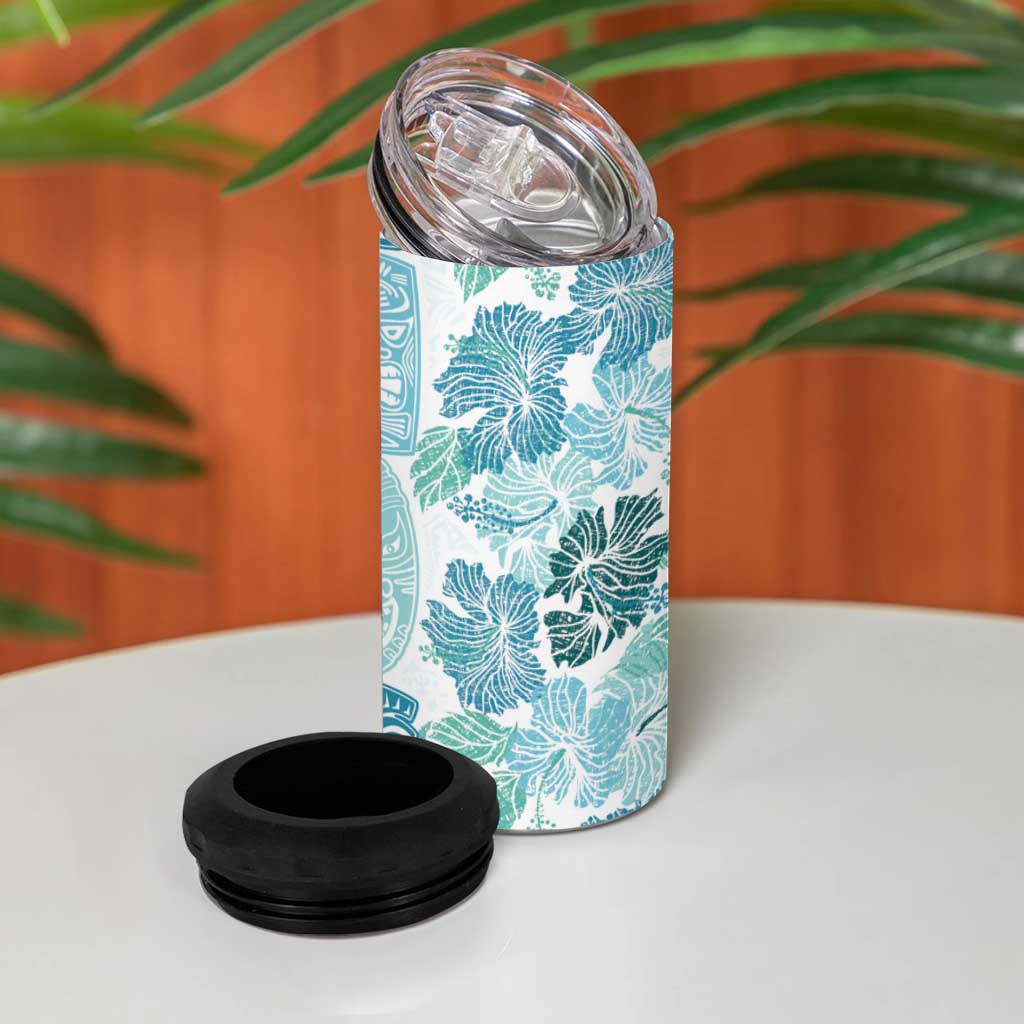 Christmas Aloha Hawaii Tiki 4 in 1 Can Cooler Tumbler Hibiscus Summer Colors - Polynesian Pride