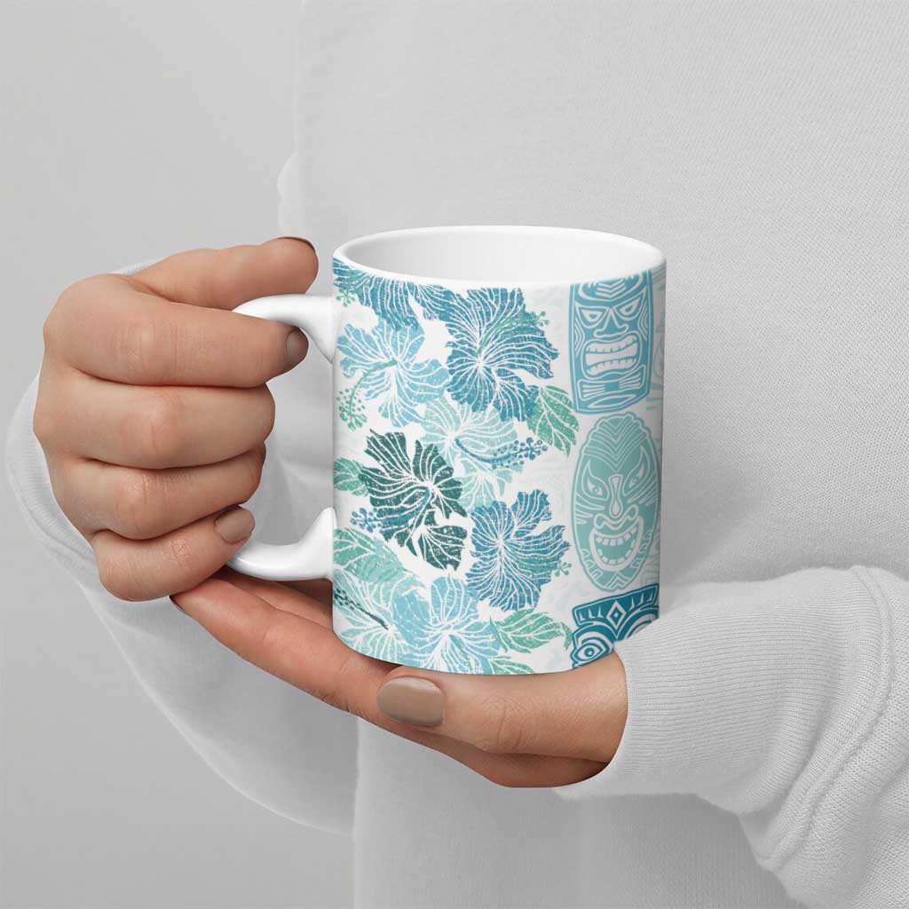 Christmas Aloha Hawaii Tiki Ceramic Mug Hibiscus Summer Colors - Polynesian Pride