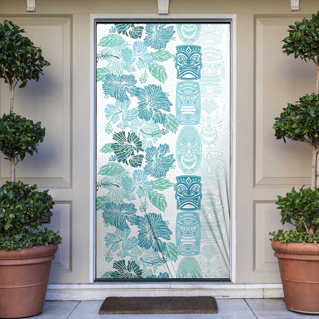 Christmas Aloha Hawaii Tiki Door Cover Hibiscus Summer Colors - Polynesian Pride