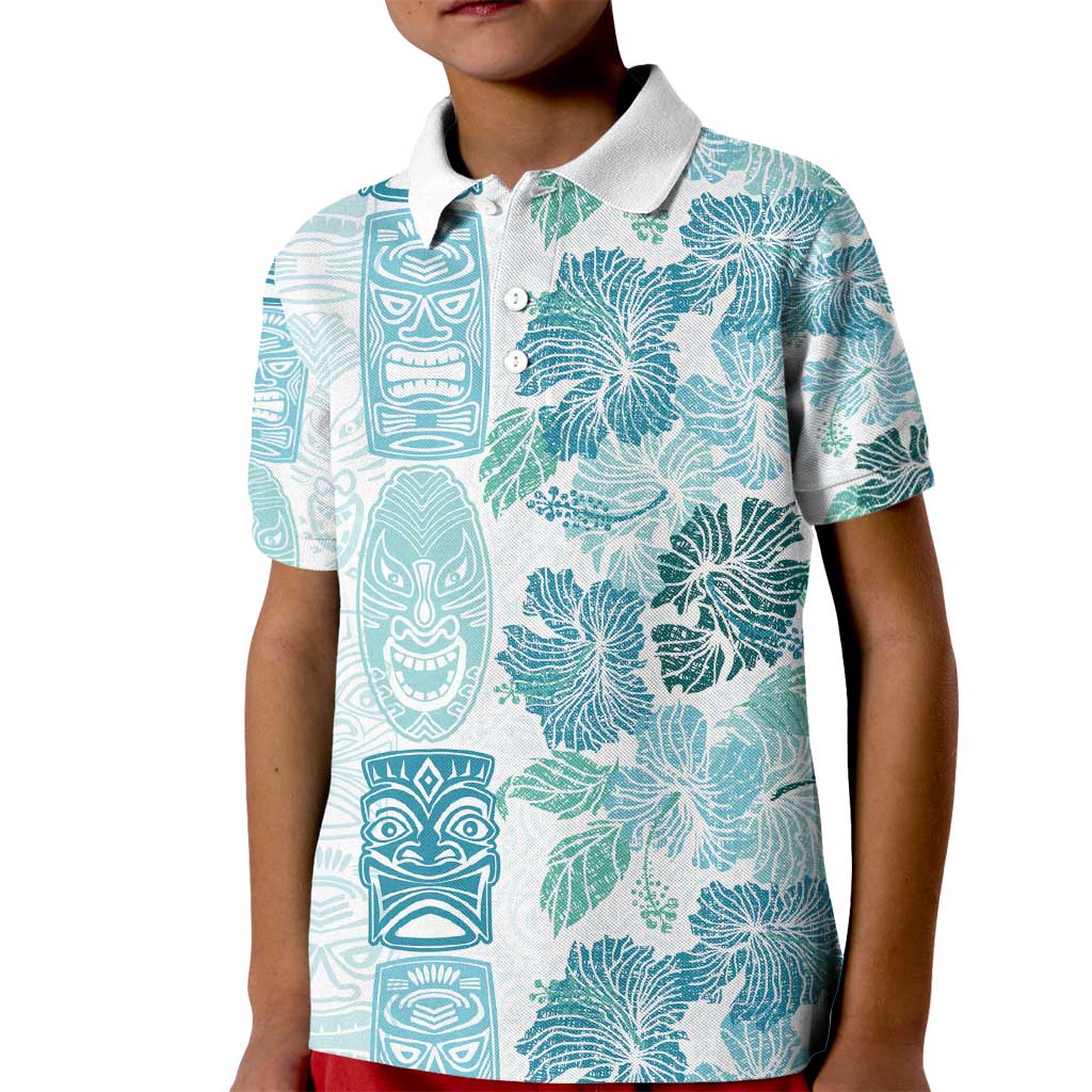 Christmas Aloha Hawaii Tiki Kid Polo Shirt Hibiscus Summer Colors - Polynesian Pride