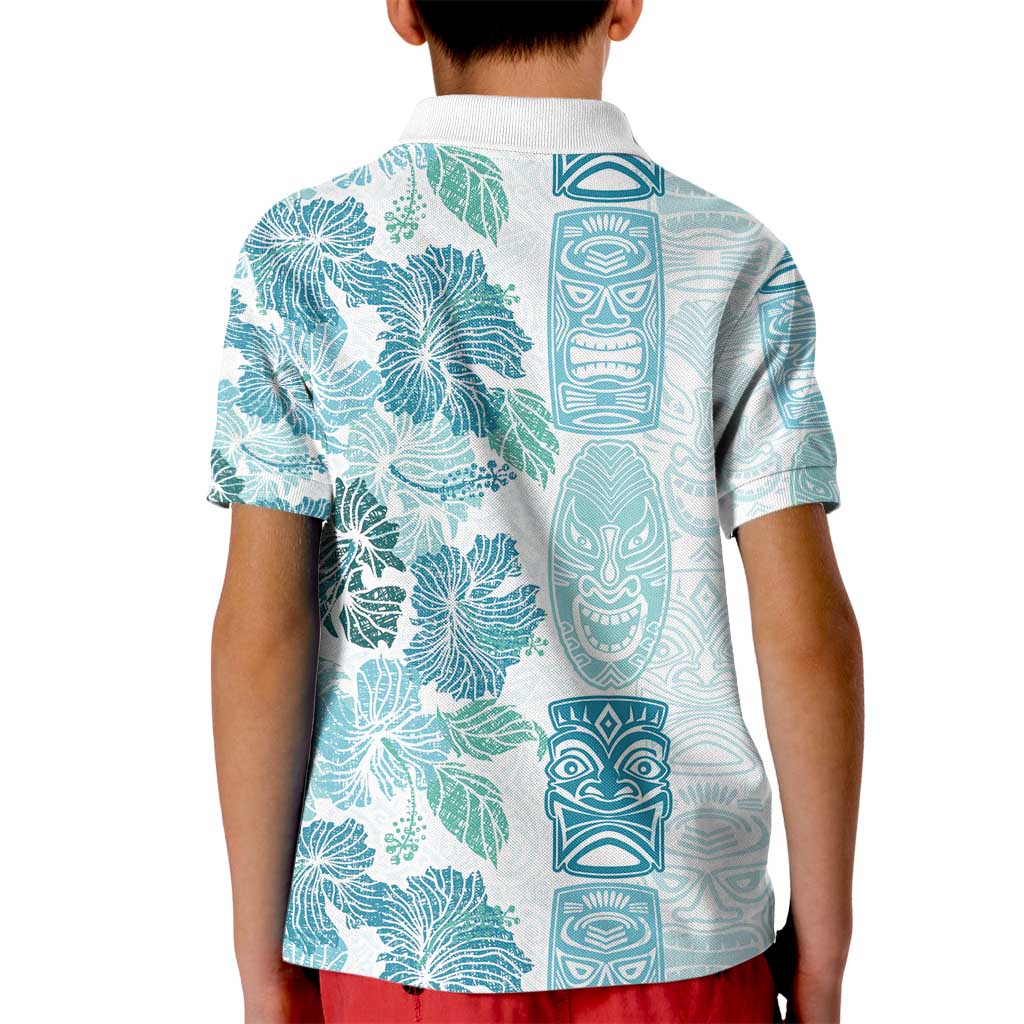 Christmas Aloha Hawaii Tiki Kid Polo Shirt Hibiscus Summer Colors - Polynesian Pride