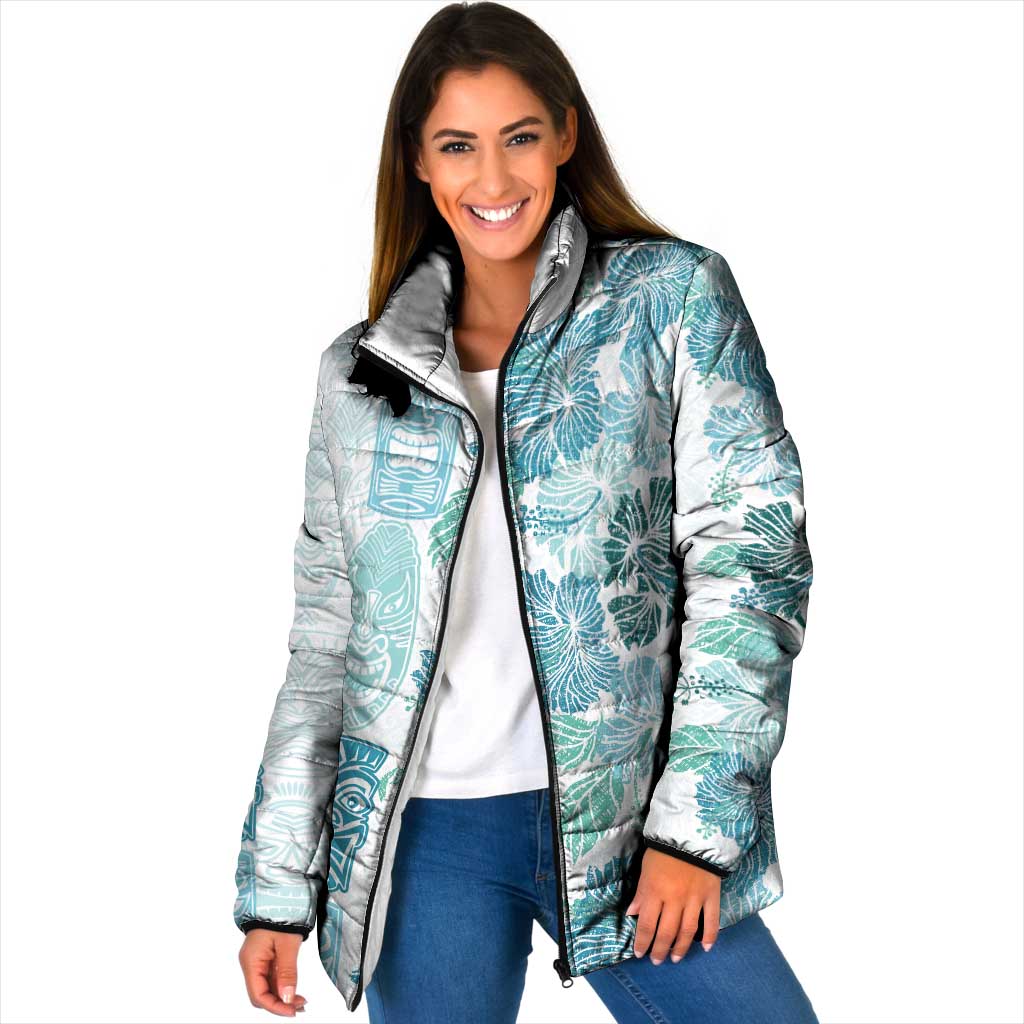 Christmas Aloha Hawaii Tiki Padded Jacket Hibiscus Summer Colors - Polynesian Pride