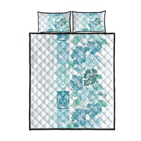 Christmas Aloha Hawaii Tiki Quilt Bed Set Hibiscus Summer Colors - Polynesian Pride