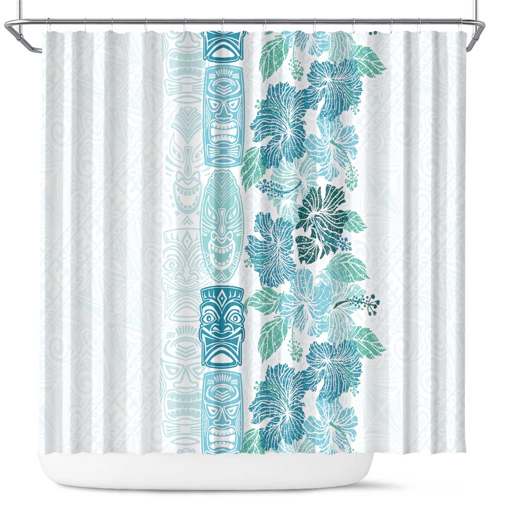 Christmas Aloha Hawaii Tiki Shower Curtain Hibiscus Summer Colors - Polynesian Pride