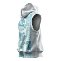 Christmas Aloha Hawaii Tiki Sleeveless Hoodie Hibiscus Summer Colors - Polynesian Pride