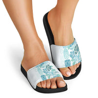 Christmas Aloha Hawaii Tiki Slide Sandals Hibiscus Summer Colors - Polynesian Pride
