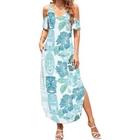 Christmas Aloha Hawaii Tiki Summer Maxi Dress Hibiscus Summer Colors - Polynesian Pride