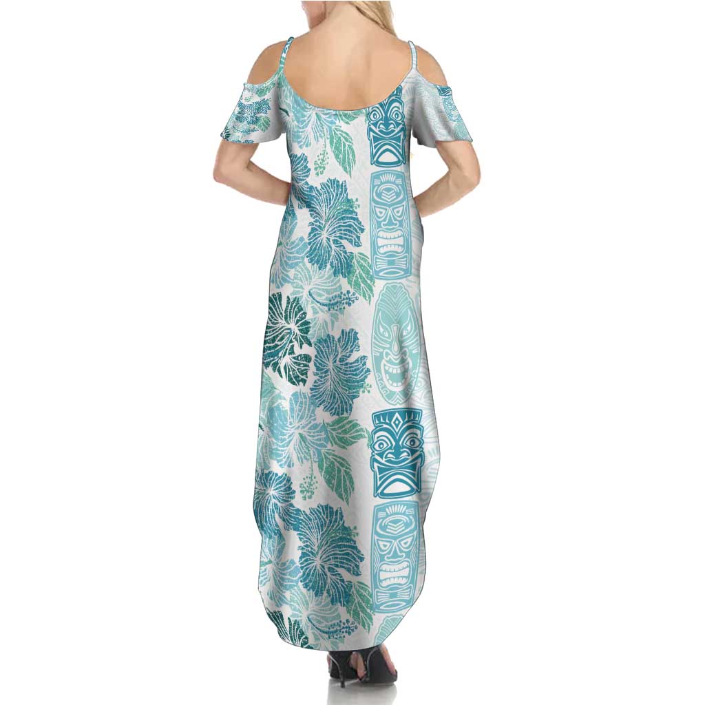 Christmas Aloha Hawaii Tiki Summer Maxi Dress Hibiscus Summer Colors - Polynesian Pride