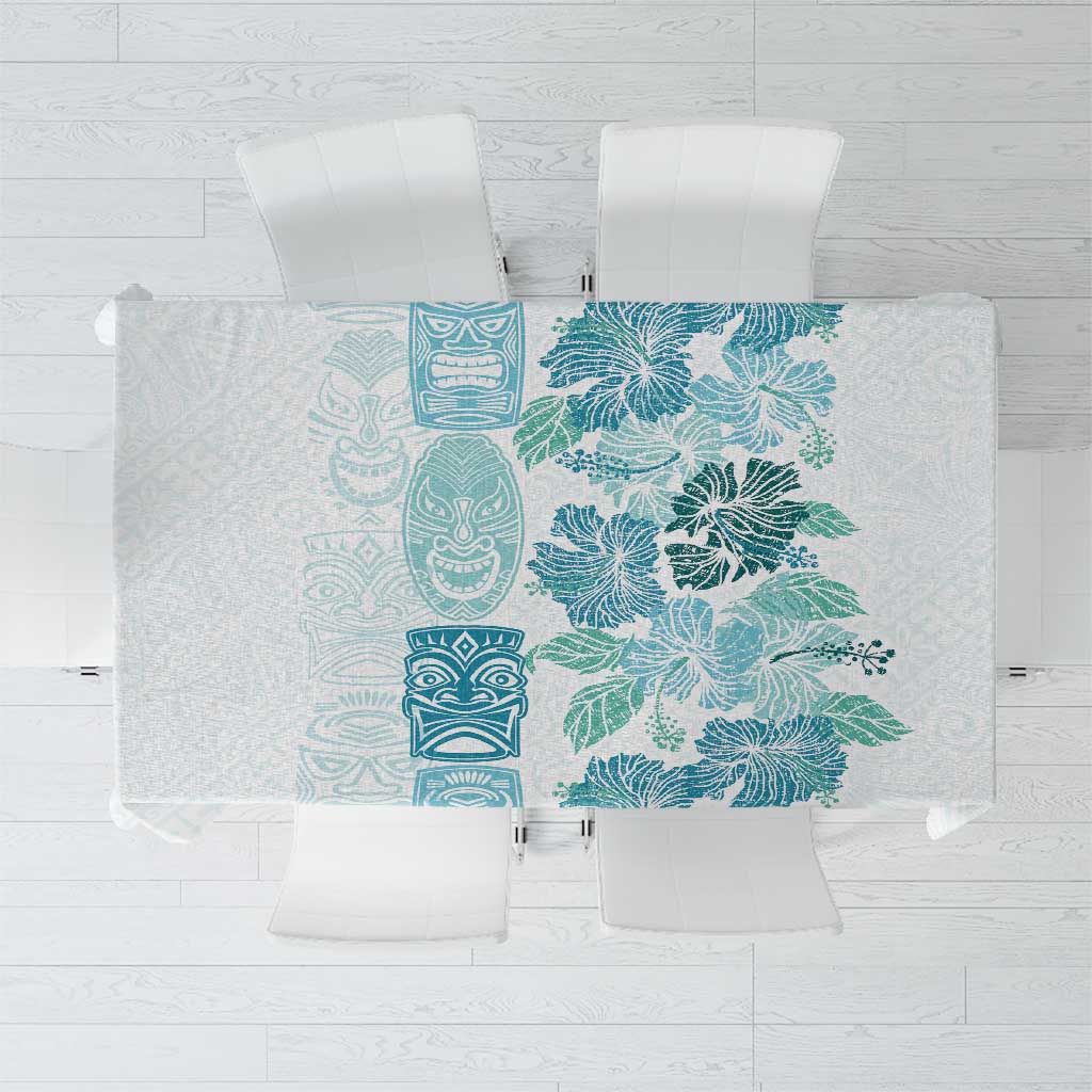 Christmas Aloha Hawaii Tiki Tablecloth Hibiscus Summer Colors LT7 Turquoise - Polynesian Pride