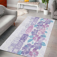 Christmas Aloha Hawaii Tiki Area Rug Hibiscus Winter Colors - Polynesian Pride