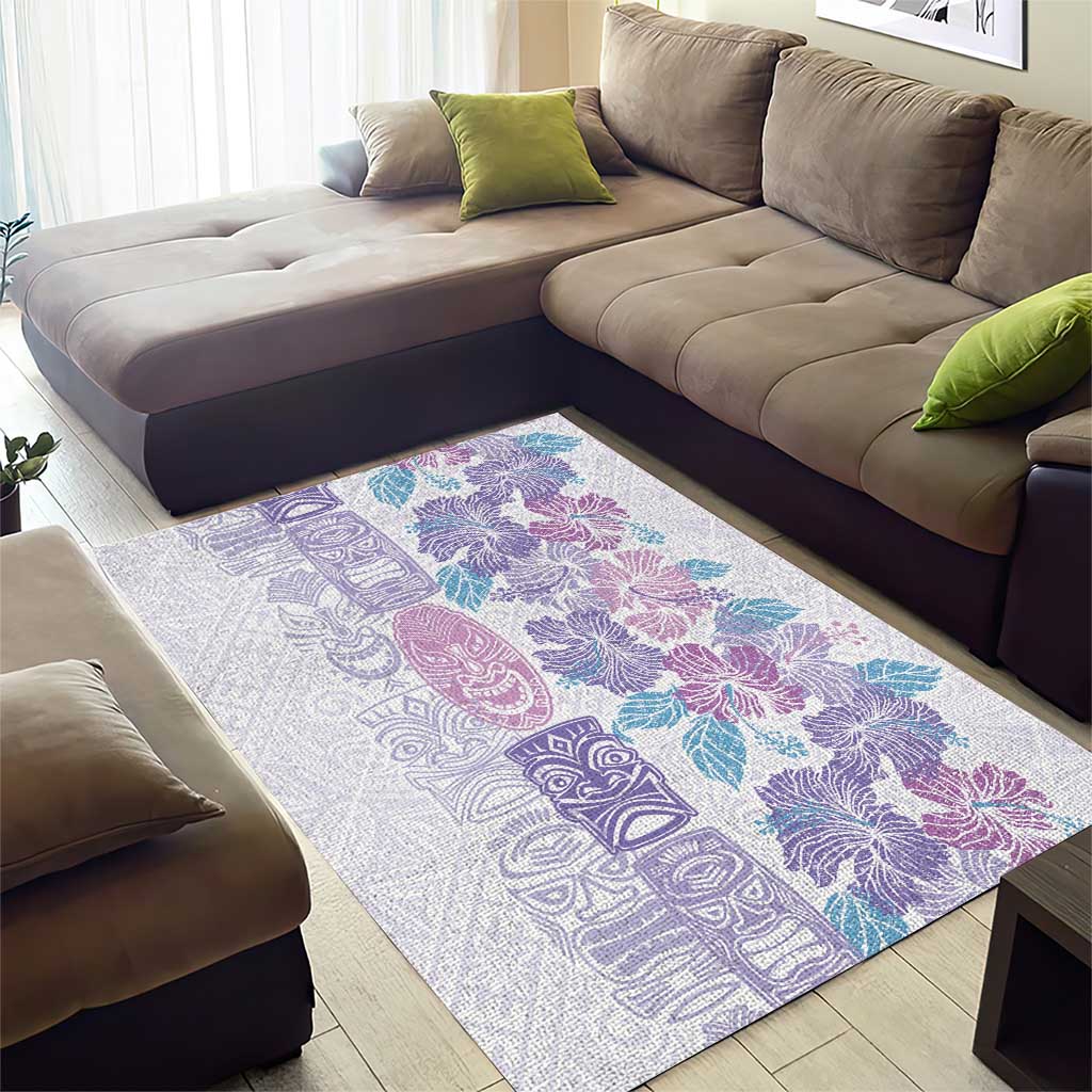 Christmas Aloha Hawaii Tiki Area Rug Hibiscus Winter Colors - Polynesian Pride