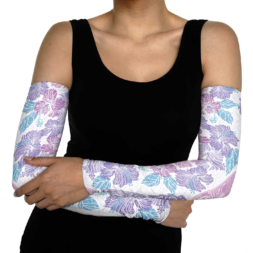 Christmas Aloha Hawaii Tiki Arm Sleeves Hibiscus Winter Colors - Polynesian Pride