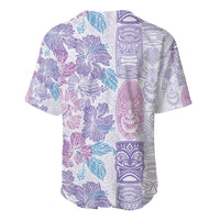 Christmas Aloha Hawaii Tiki Baseball Jersey Hibiscus Winter Colors - Polynesian Pride