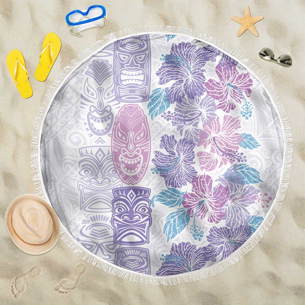 Christmas Aloha Hawaii Tiki Beach Blanket Hibiscus Winter Colors LT7 One Size 150cm Lavender - Polynesian Pride