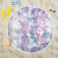 Christmas Aloha Hawaii Tiki Beach Blanket Hibiscus Winter Colors LT7 One Size 150cm Lavender - Polynesian Pride