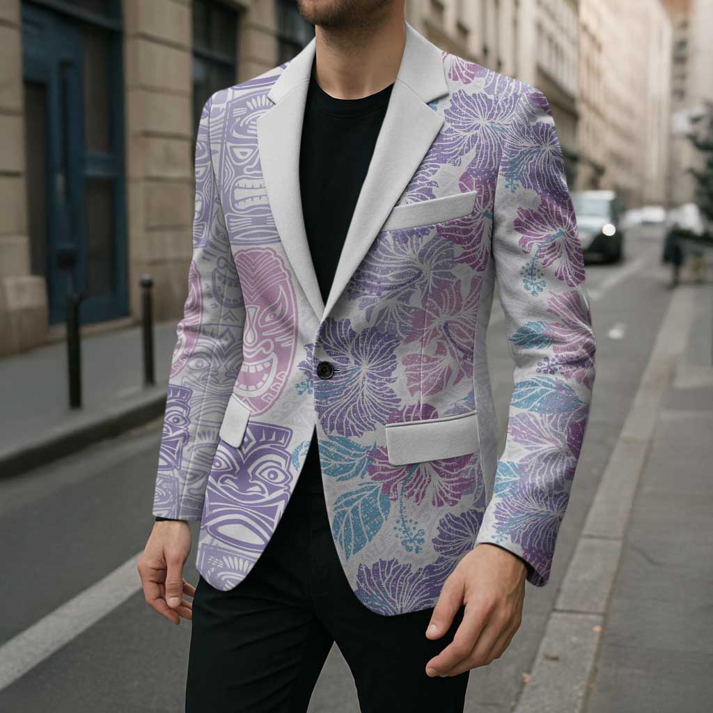 Christmas Aloha Hawaii Tiki Blazer Hibiscus Winter Colors LT7 - Polynesian Pride