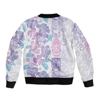 Christmas Aloha Hawaii Tiki Bomber Jacket Hibiscus Winter Colors LT7 - Polynesian Pride
