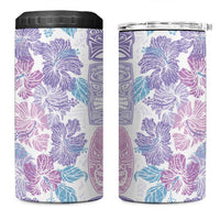 Christmas Aloha Hawaii Tiki 4 in 1 Can Cooler Tumbler Hibiscus Winter Colors - Polynesian Pride