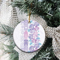 Christmas Aloha Hawaii Tiki Ceramic Ornament Hibiscus Winter Colors - Polynesian Pride