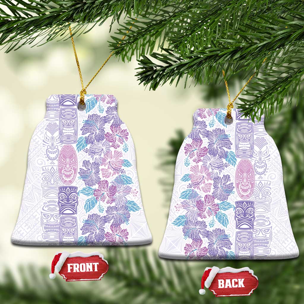 Christmas Aloha Hawaii Tiki Ceramic Ornament Hibiscus Winter Colors - Polynesian Pride