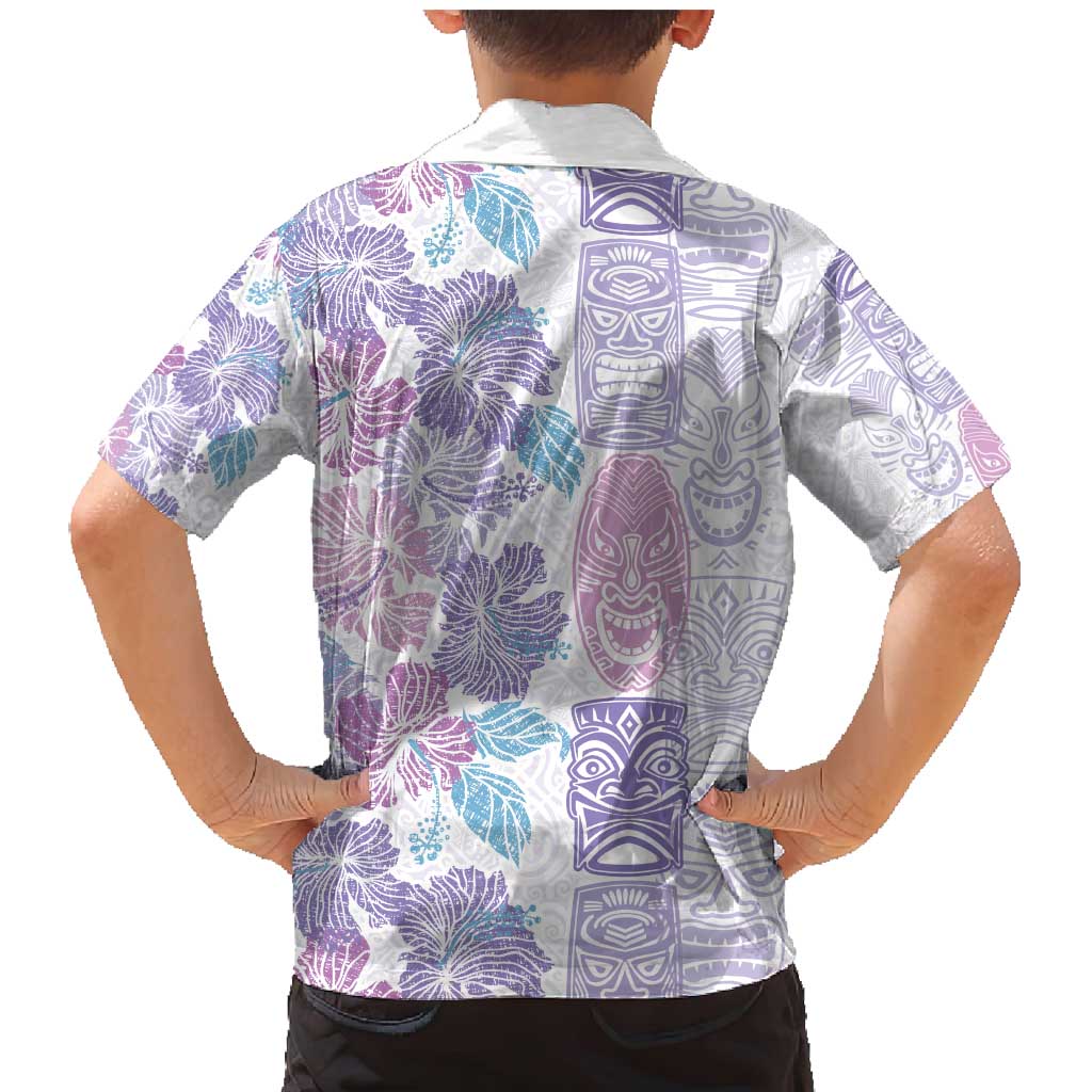 Christmas Aloha Hawaii Tiki Family Matching Mermaid Dress and Hawaiian Shirt Hibiscus Winter Colors - Polynesian Pride