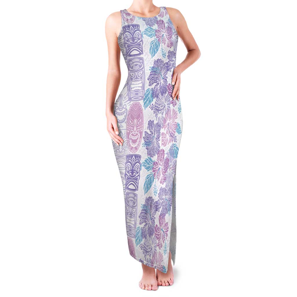 Christmas Aloha Hawaii Tiki Family Matching Tank Maxi Dress and Hawaiian Shirt Hibiscus Winter Colors - Polynesian Pride