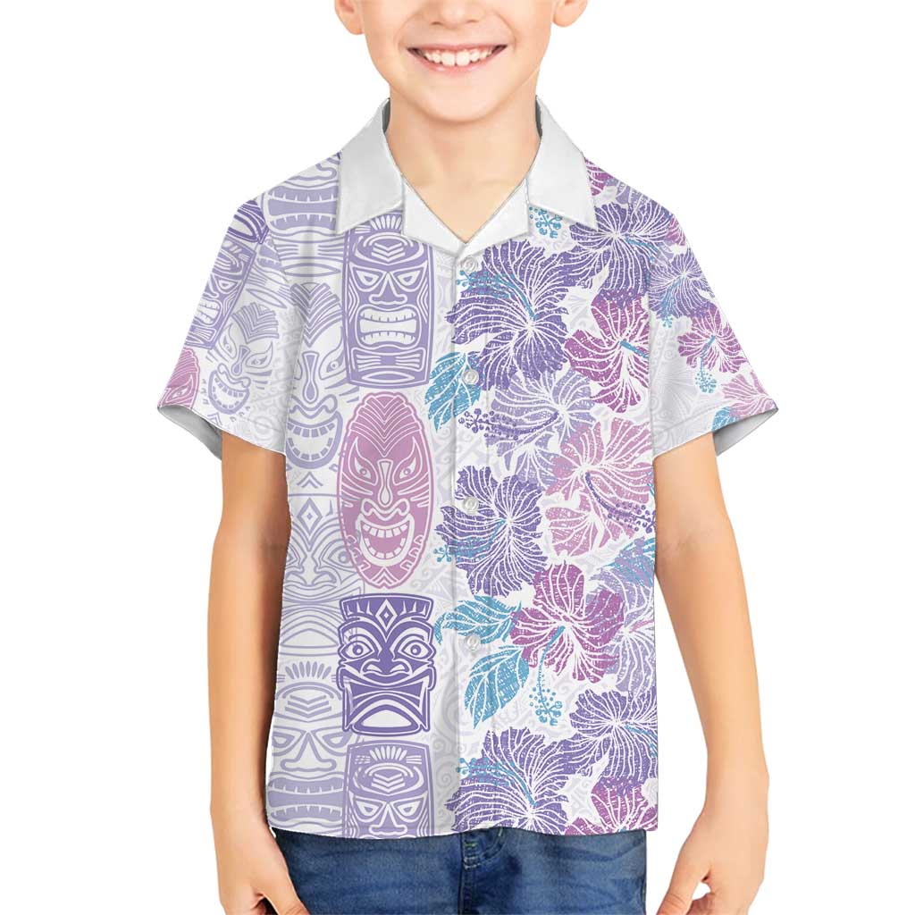 Christmas Aloha Hawaii Tiki Family Matching Tank Maxi Dress and Hawaiian Shirt Hibiscus Winter Colors - Polynesian Pride