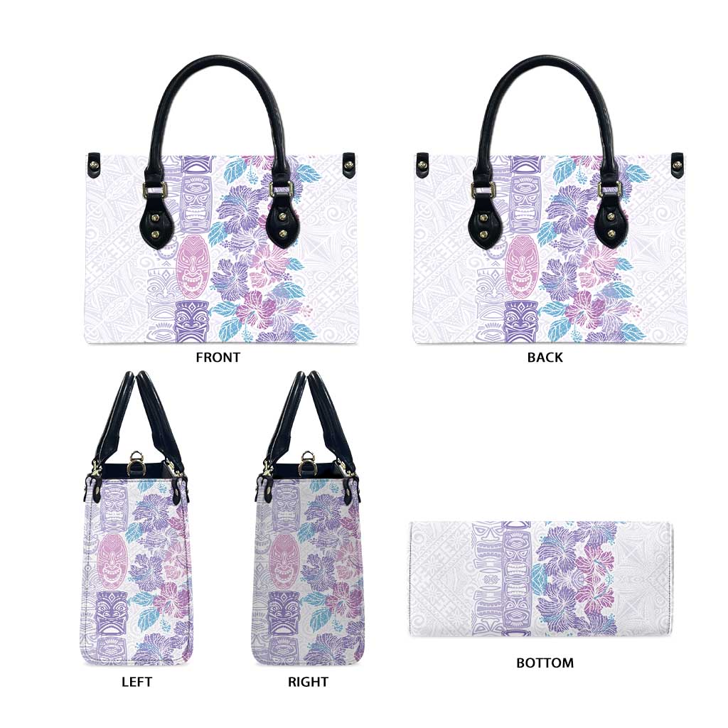 Christmas Aloha Hawaii Tiki Leather Bag Hibiscus Winter Colors - Polynesian Pride