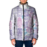 Christmas Aloha Hawaii Tiki Padded Jacket Hibiscus Winter Colors - Polynesian Pride