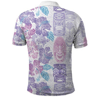 Christmas Aloha Hawaii Tiki Polo Shirt Hibiscus Winter Colors - Polynesian Pride