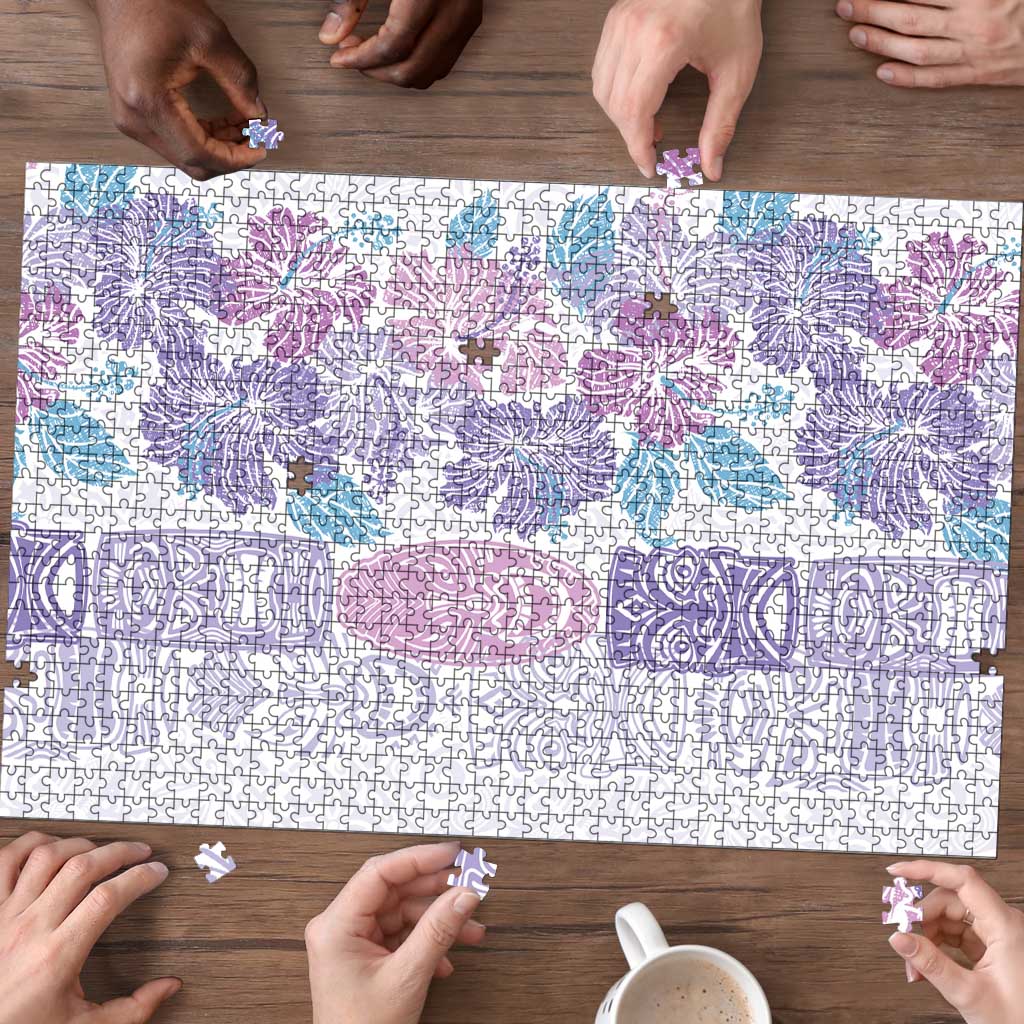 Christmas Aloha Hawaii Tiki Puzzle Hibiscus Winter Colors - Polynesian Pride