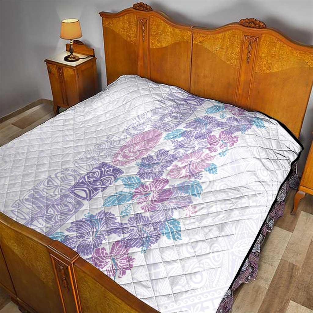 Christmas Aloha Hawaii Tiki Quilt Hibiscus Winter Colors - Polynesian Pride