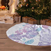 Christmas Aloha Hawaii Tiki Tree Skirt Hibiscus Winter Colors - Polynesian Pride