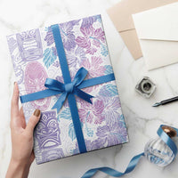 Christmas Aloha Hawaii Tiki Wrapping Paper Hibiscus Winter Colors