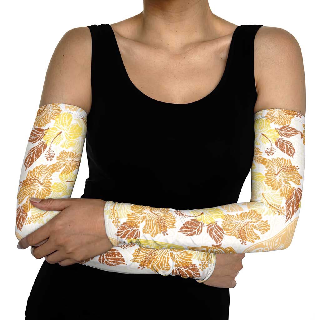 Christmas Aloha Hawaii Tiki Arm Sleeves Hibiscus Autumn Colors - Polynesian Pride