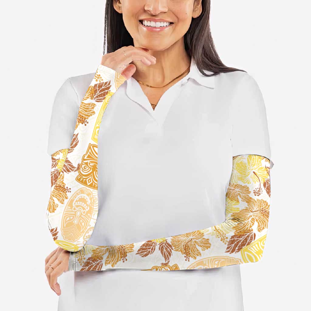 Christmas Aloha Hawaii Tiki Arm Sleeves Hibiscus Autumn Colors - Polynesian Pride