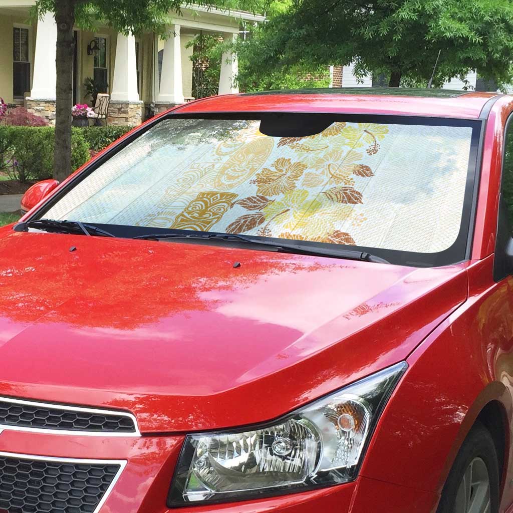 Christmas Aloha Hawaii Tiki Auto Sun Shade Hibiscus Autumn Colors - Polynesian Pride