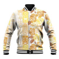 Christmas Aloha Hawaii Tiki Baseball Jacket Hibiscus Autumn Colors - Polynesian Pride