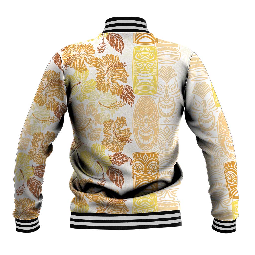 Christmas Aloha Hawaii Tiki Baseball Jacket Hibiscus Autumn Colors - Polynesian Pride