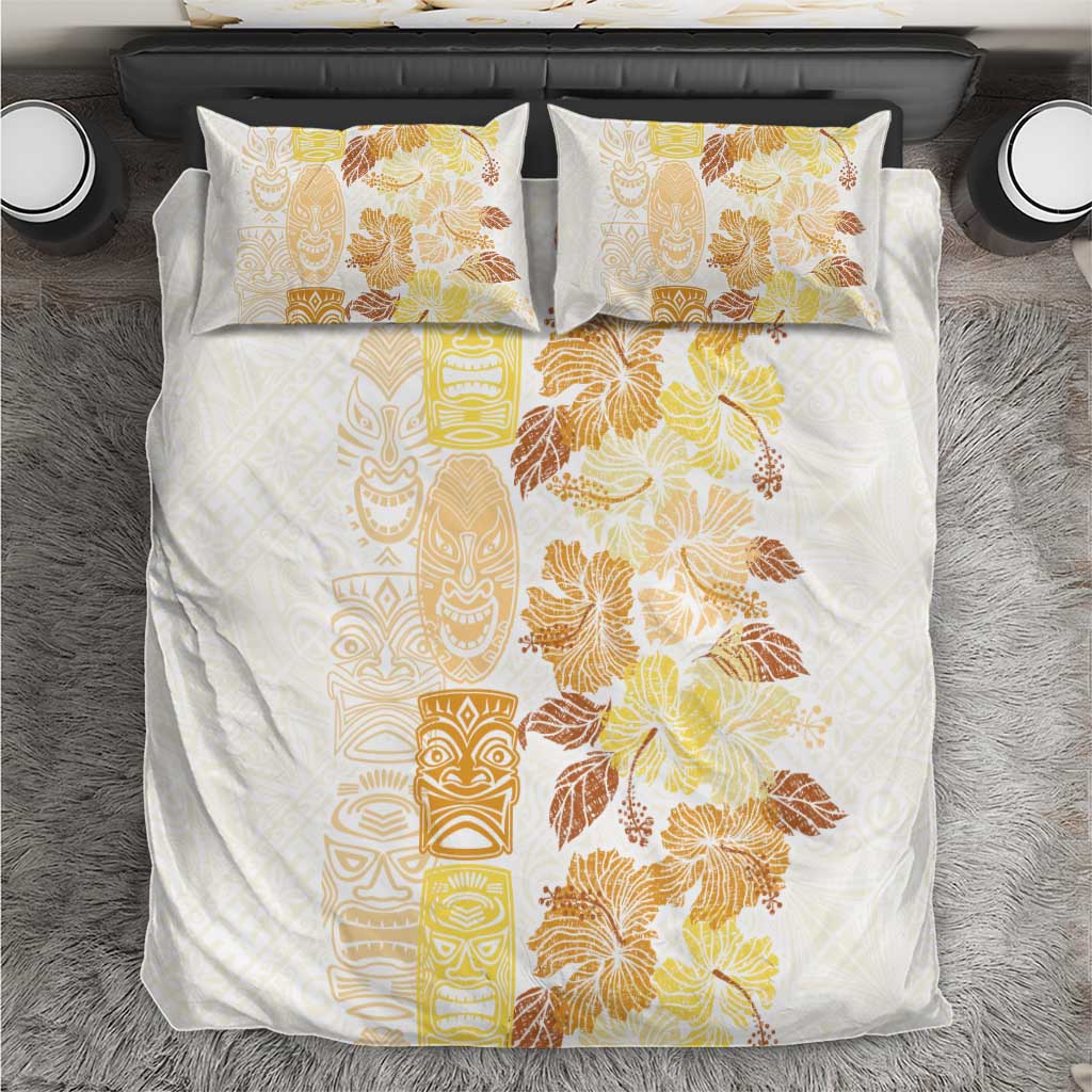 Christmas Aloha Hawaii Tiki Bedding Set Hibiscus Autumn Colors - Polynesian Pride