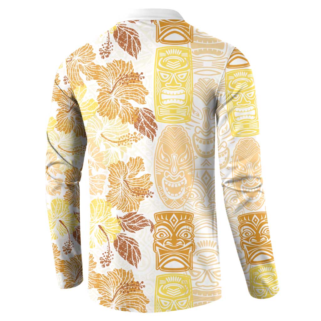 Christmas Aloha Hawaii Tiki Button Sweatshirt Hibiscus Autumn Colors - Polynesian Pride