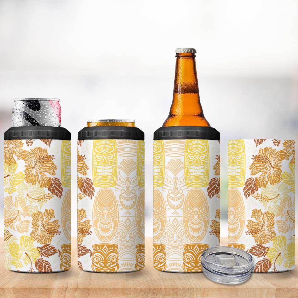 Christmas Aloha Hawaii Tiki 4 in 1 Can Cooler Tumbler Hibiscus Autumn Colors - Polynesian Pride