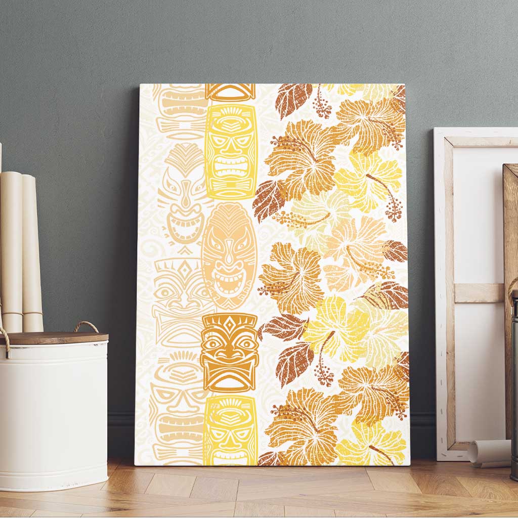 Christmas Aloha Hawaii Tiki Canvas Wall Art Hibiscus Autumn Colors - Polynesian Pride