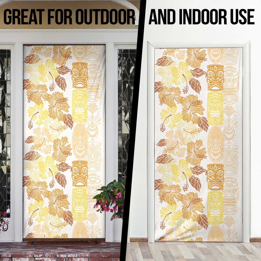 Christmas Aloha Hawaii Tiki Door Cover Hibiscus Autumn Colors - Polynesian Pride