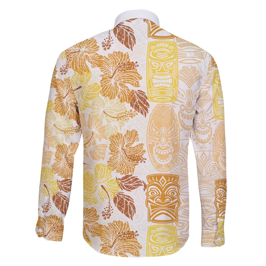 Christmas Aloha Hawaii Tiki Family Matching Mermaid Dress and Hawaiian Shirt Hibiscus Autumn Colors - Polynesian Pride