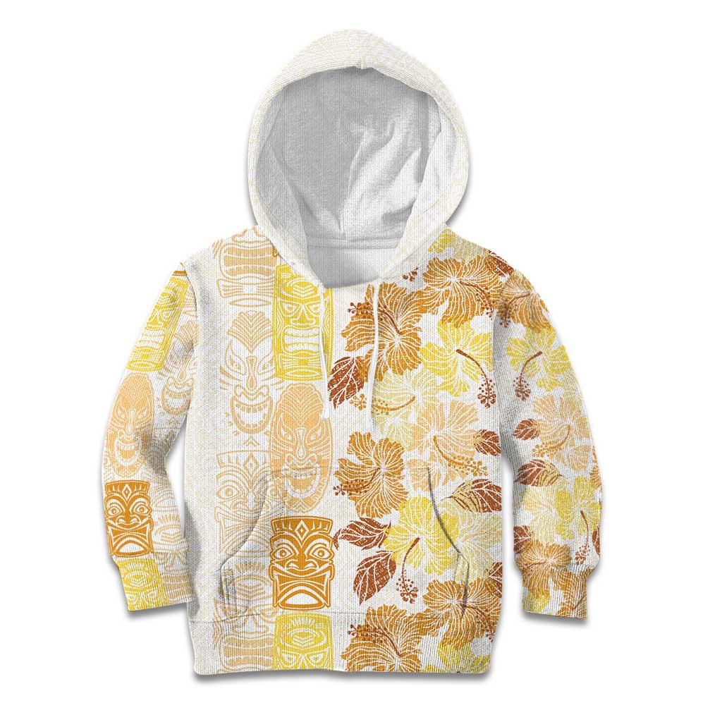 Christmas Aloha Hawaii Tiki Kid Hoodie Hibiscus Autumn Colors - Polynesian Pride