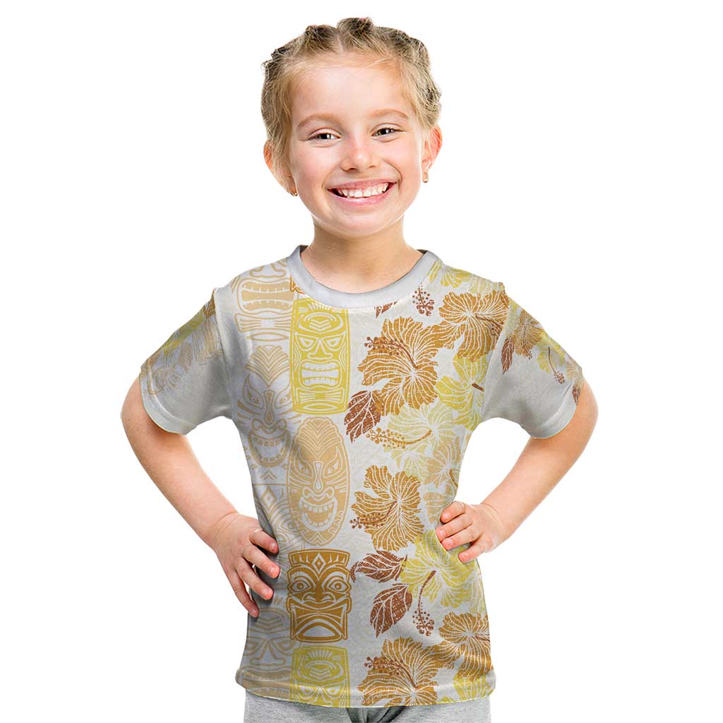 Christmas Aloha Hawaii Tiki Kid T Shirt Hibiscus Autumn Colors - Polynesian Pride