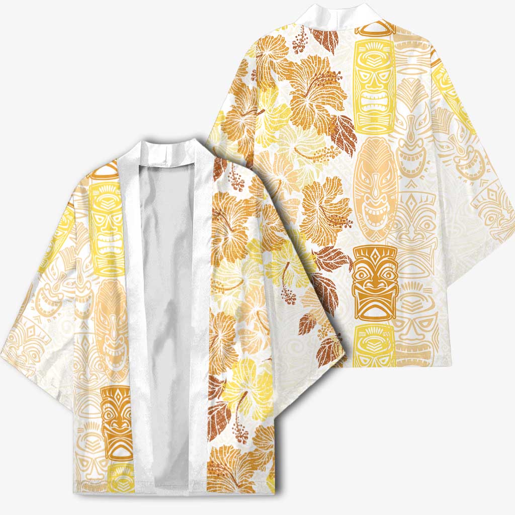 Christmas Aloha Hawaii Tiki Kimono Hibiscus Autumn Colors - Polynesian Pride